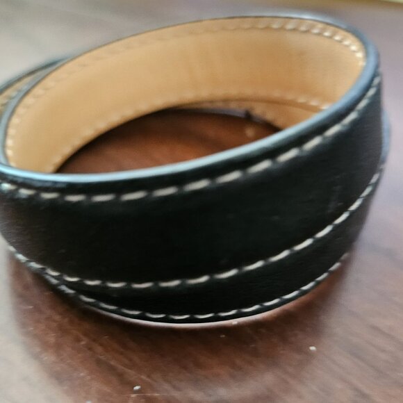 Coach 96317 Leather Double Wrap Turnlock Bracelet Black - Picture 3 of 5